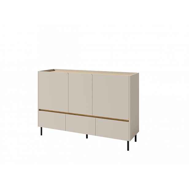Komoda Luca LC7 Barva korpusu + barva dveří: Pískově béžová / Dub olejovaný