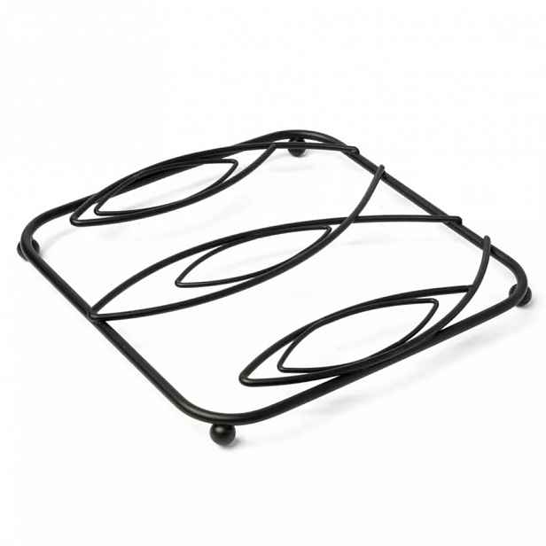 Podložka pod hrnec list černá 17x17x1,5cm W6267A