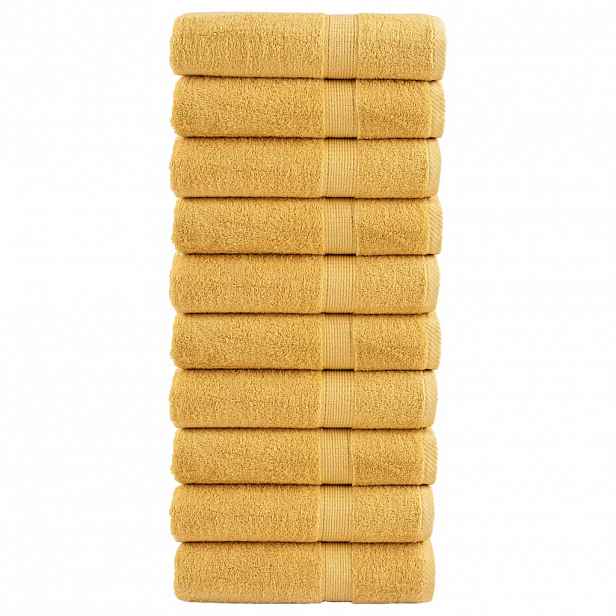 vidaXL Prémiové ručníky do sprchy SOLUND 10 ks zlaté 70x140 cm 600 g/m²