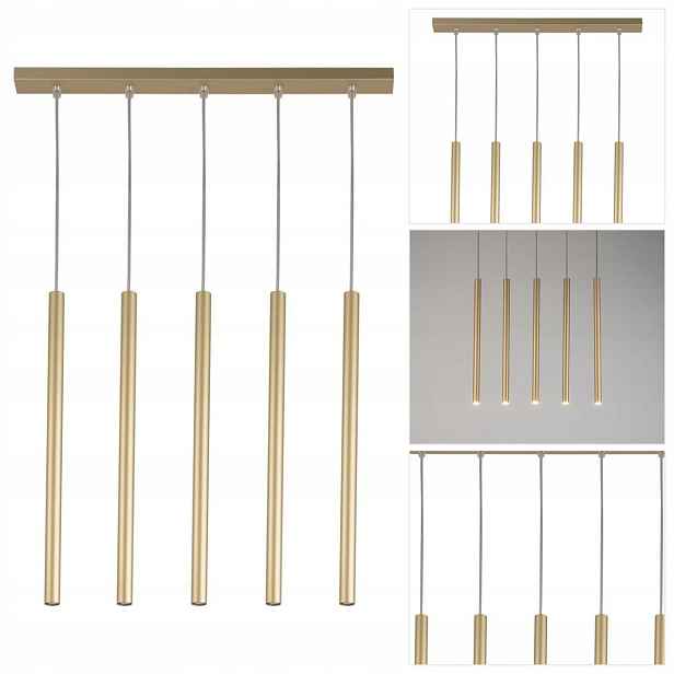 Závěsná lampa Sopel ve zlatém provedení s náladovým světlem do obývacího pokoje Sigma Lighting