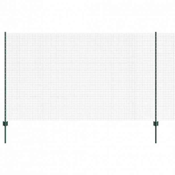 vidaXL Svařovaná drátěná plotovina s tyčkami 10 x 1,4 m Zelená