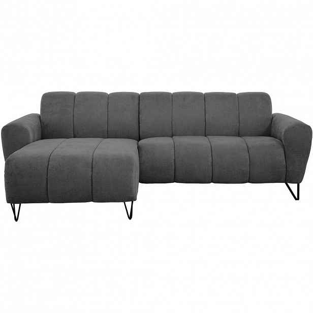 Beautysofa ROHOVÁ pohovka Volare Mini bez funkce spaní, tmavě šedá, levá, látka Storm