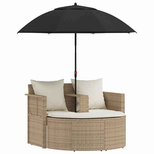 vidaXL Zahradní sofa 8 ks polyratan Beige a krémová bílá