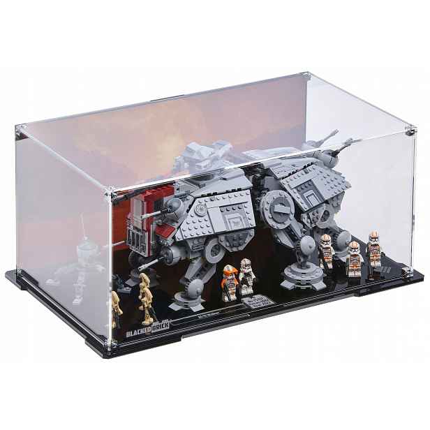 Vitrína s pozadím Blacked Brick pro Lego 75337 Star Wars Kráčející stroj At-te