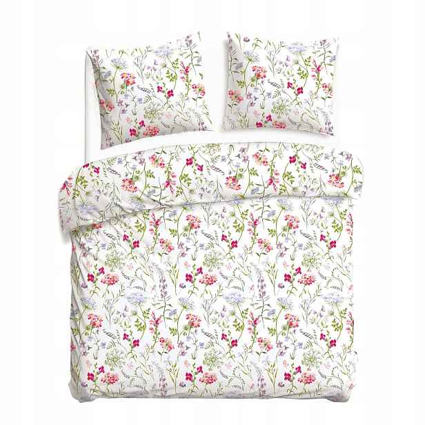 Povlečení bavlněné 220x200 Wild Meadow bílé luční kvítí Cottonlove