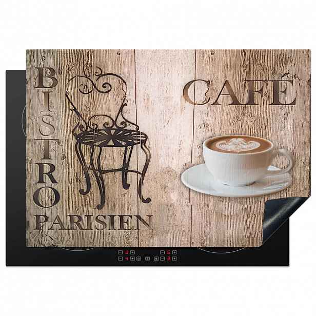 MuchoWow KRYT NA INDUKČNÍ DESKU Bistro Parisien - Kavárna - Káva - Vintage 75x52 cm