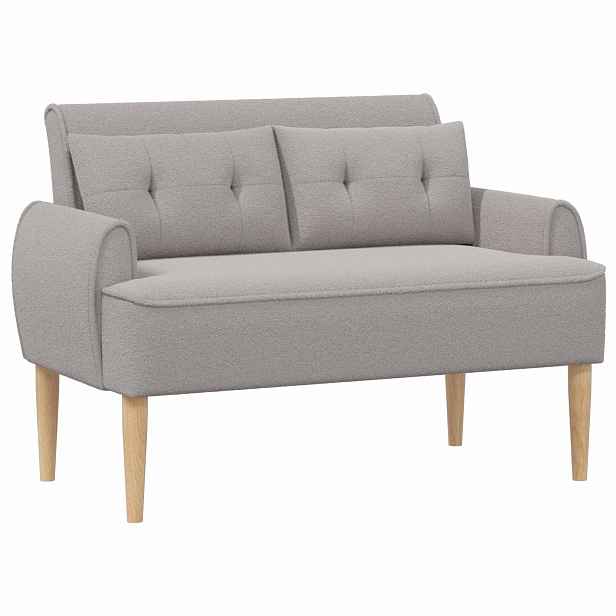 vidaXL Pohovka s knoflíkovým prošíváním Světle šedá 117 x 67 x 77 cm