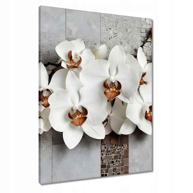 Obrazy 60x80 Bílé orchideje a mozaika