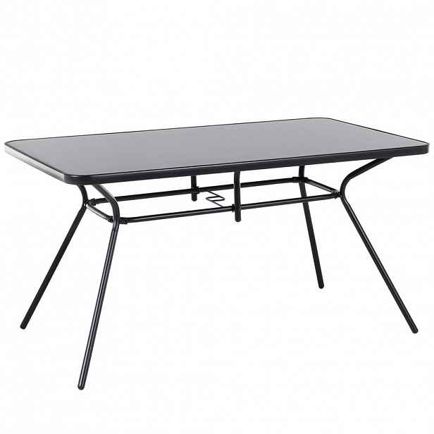 Beliani ZAHRADNÍ STŮL Ocel černý 140/80 cm Livo