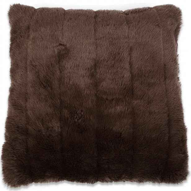 Dekorační povlak na polštář FAUX FUR 50x50 cm, hnědý