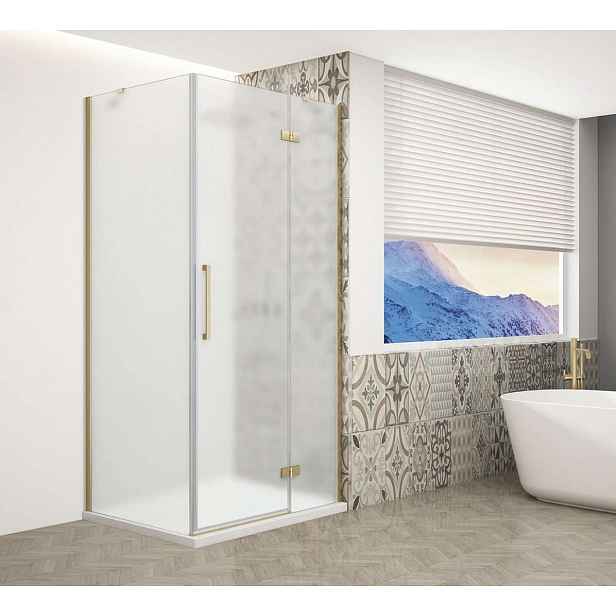 Gelco Trinity - Sprchový kout 80x90 cm, pravé, matné sklo/zlatá GT5690-80MR-G