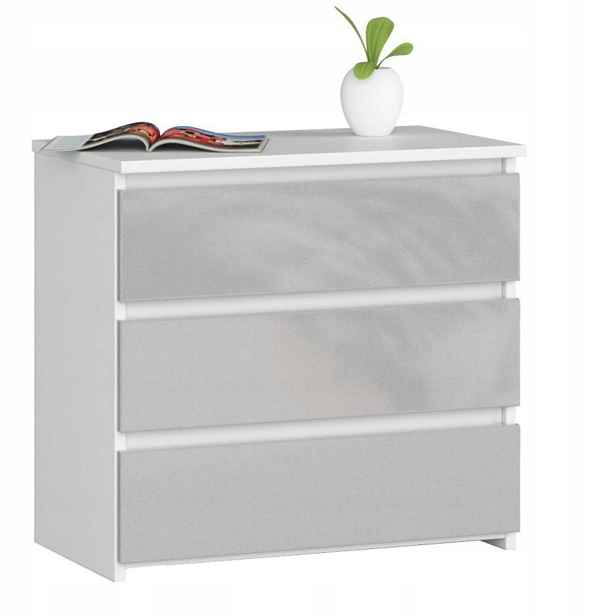 Noční stolek CL3 bílý-metalický lesklý noční stolek 60 cm Akd