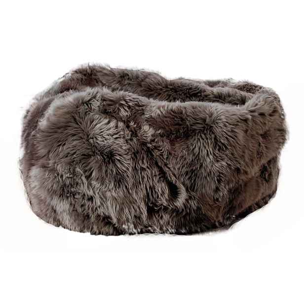 Šedý sedací vak z ovčí kožešiny Native Natural, ⌀ 110 cm