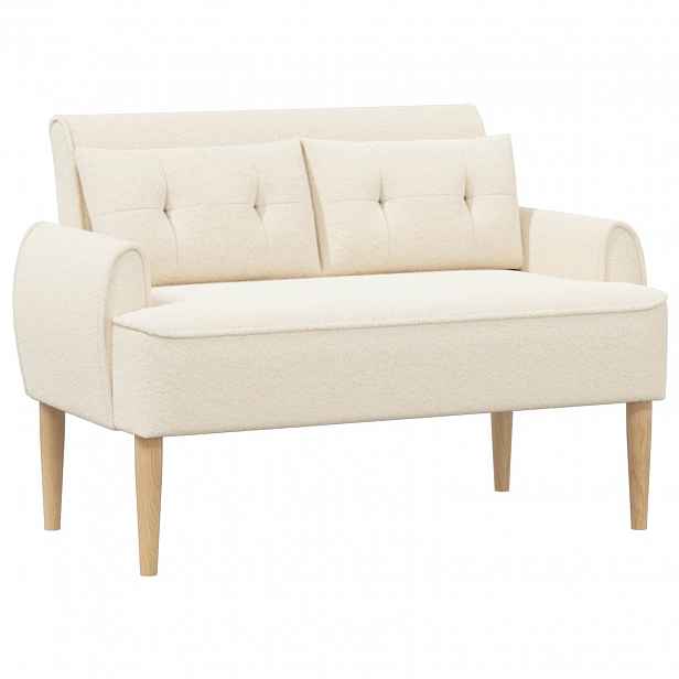 vidaXL Pohovka s knoflíkovým prošíváním Krémová 117 x 67 x 77 cm