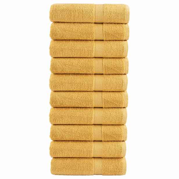 vidaXL Prémiové osušky SOLUND 10 ks zlaté 100x150 cm 600 g/m²