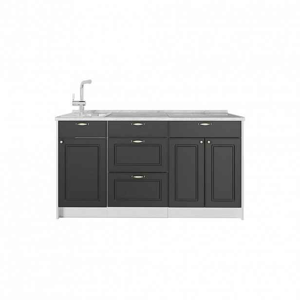 Vicco KUCHYŇSKÝ BLOK Fame-Line, Anthrazit-Gold Landhaus, 150 cm bez pracovní desky