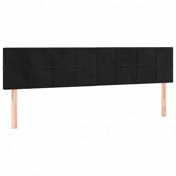 vidaXL Čela postele černá 180x5x78/88 cm samet