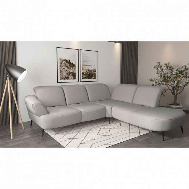 Sit & More ROHOVÁ SEDAČKA, textil, světle šedá