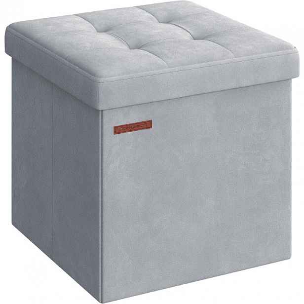 Úložný taburet LSF227G02, 38 x 38 cm, nosnost 300 kg, světle šedý