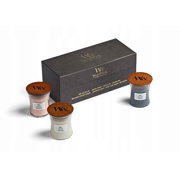 Dárková sada Woodwick – Floral – 3 malé vonné svíčky
