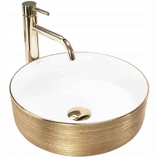 Umyvadlo Sami Brush Gold/white Na Desku