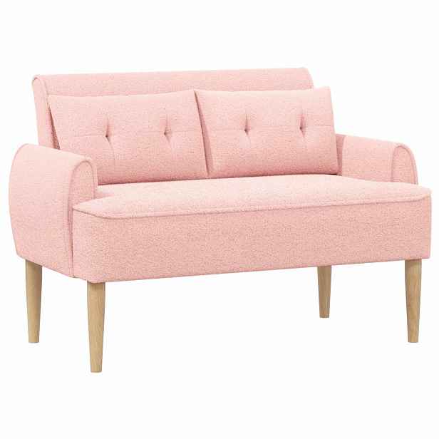 vidaXL Pohovka s knoflíkovým prošíváním Růžová 117 x 67 x 77 cm Bouclé