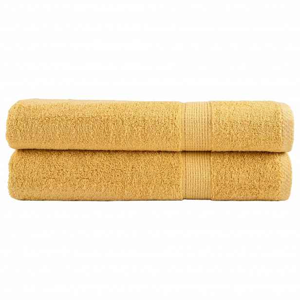 vidaXL Prémiové saunové osušky SOLUND 2 ks zlaté 80x200 cm 600 g/m²