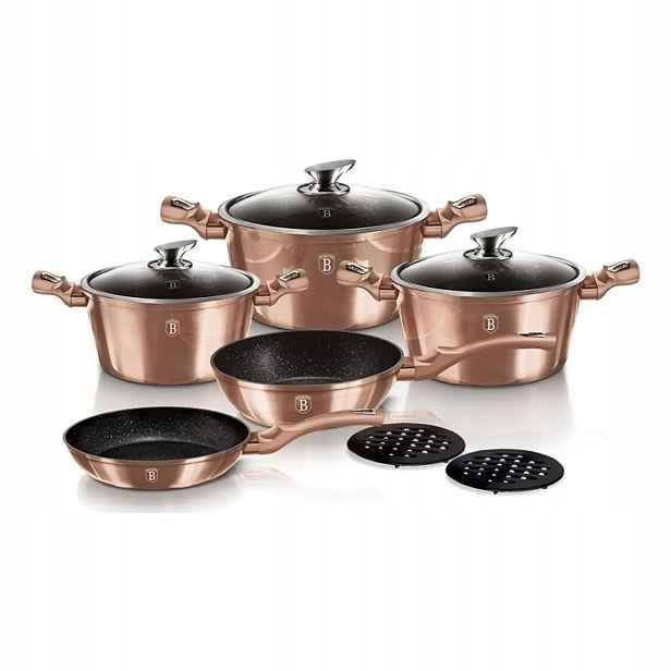 Berlingerhaus Rosegold Metallic Line Sada nádobí s mramorovým povrchem, 10