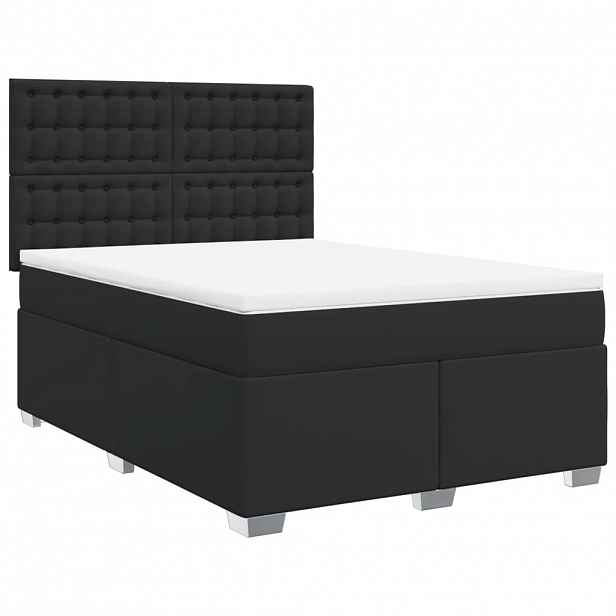 vidaXL Box spring postel s matrací černá 140x200 cm umělá kůže
