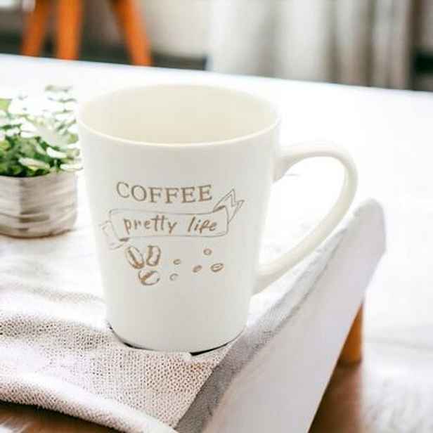 hrnek 330ml COFFE Pretty L. bílý, keramika