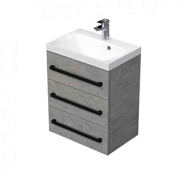 Koupelnová skříňka s umyvadlem SAT Cube Way 60x47,5x40 cm beton mat CUBE2C603BE