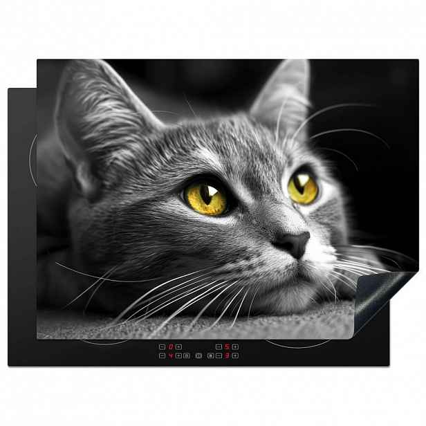 MuchoWow KRYT NA INDUKČNÍ DESKU Kočka - Grey - Zvířata - Cat 70x52 cm