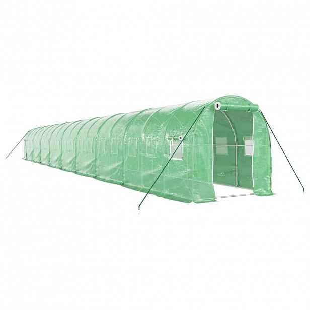 vidaXL Skleník s ocelovým rámem zelený 36 m² 18 x 2 x 2 m