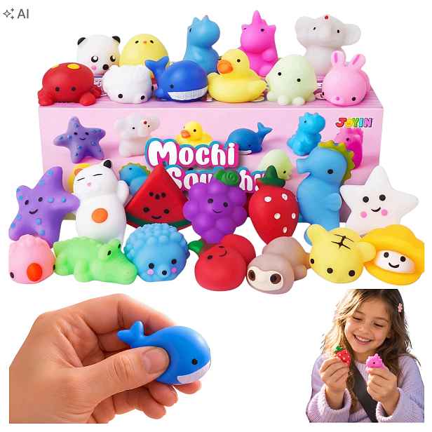 Zábavný gadget Mochi Squishy Sada 50 kusů Mačkací Hračky Dárek k narozeninám