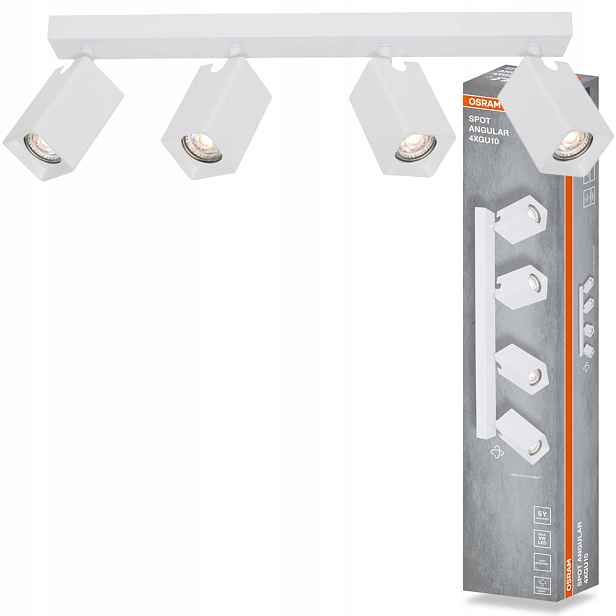 Stropní Svítidlo Nástěnné svítidlo s pohyblivým bodovým reflektorem 4x GU10 Osram
