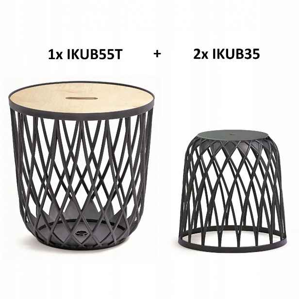 Set univerzálních košů Uniqubo 2+1 antracit