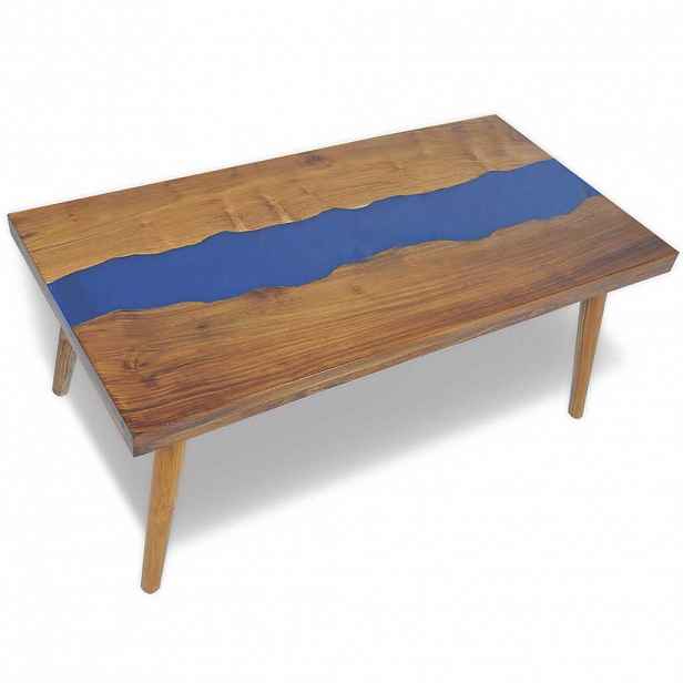 vidaXL Konferenční stolek, teak a pryskyřice, 100x50x40 cm