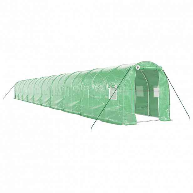 vidaXL Skleník s ocelovým rámem zelený 40 m² 20 x 2 x 2 m