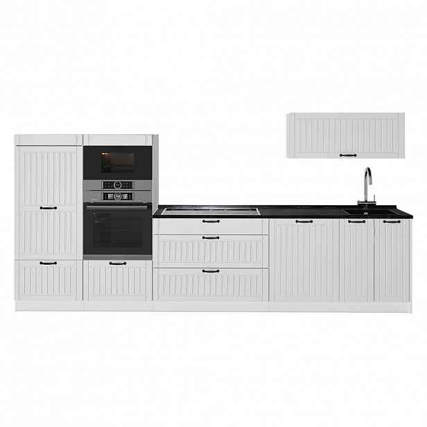 Vicco KUCHYŇSKÝ KOUT Fame-Line, Bílý venkovský dům/Bílá, 340 cm, PD Antracit