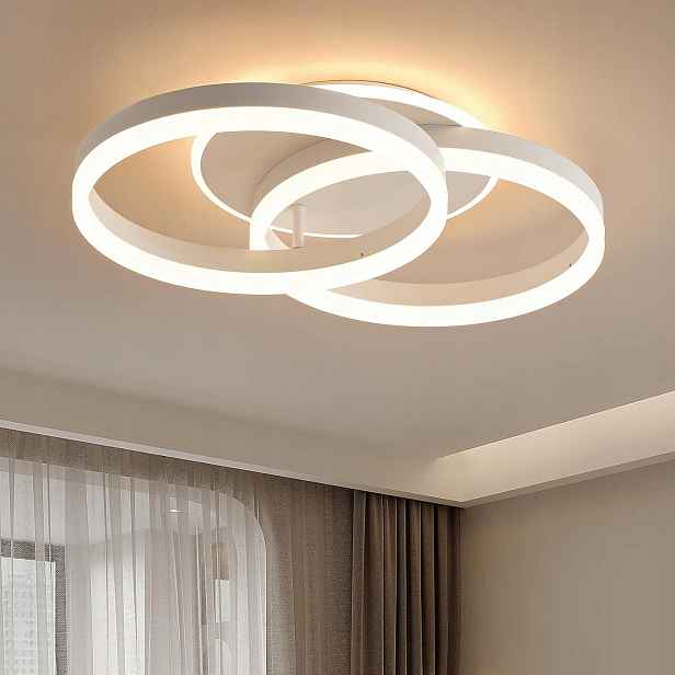 Led Stropní Svítidlo 2 Kruhy 50 cm 46W Stmívatelné do Obývacího Pokoje a Ložnice