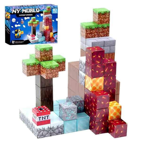Toybit Magnetická stavebnice Minecraft Diamond Lava MSTB2323