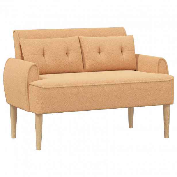 vidaXL Pohovka s knoflíkovým prošíváním Béžová 117 x 67 x 77 cm Bouclé