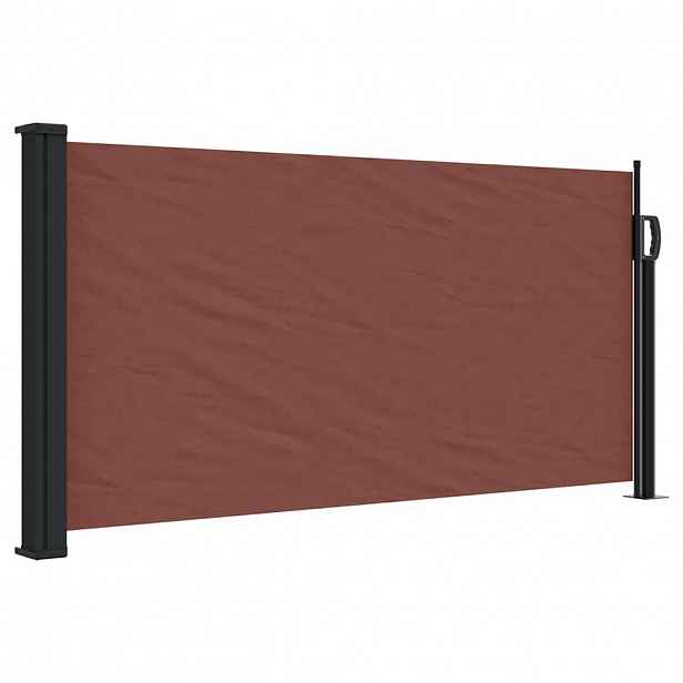 vidaXL Zatahovací boční markýza hnědá 100 x 300 cm