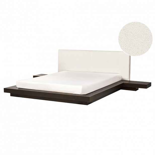 Beliani POSTEL s roštem 160/200 cm MDF deska Tmavě hnědá Zen