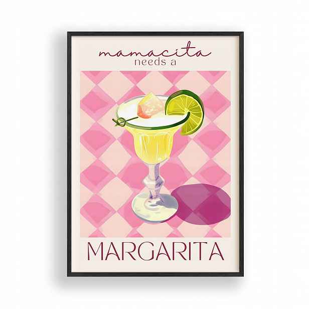 Obraz Margarita Plakát Rámeček Dřevěný Černý 30x42 cm