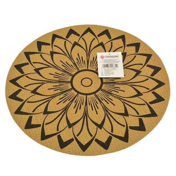 prostírání d38cm, HNĚDÉ, proplétané