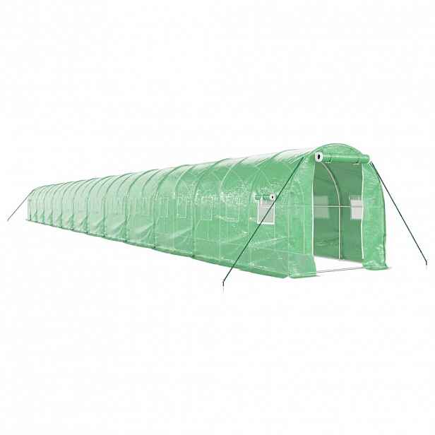 vidaXL Skleník s ocelovým rámem zelený 48 m² 24 x 2 x 2 m