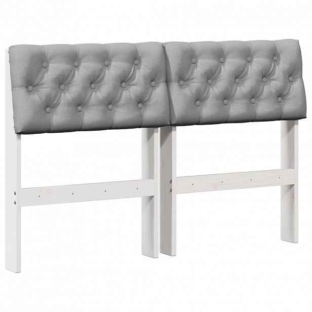 vidaXL Čalouněné čelo postele Světle šedá 120 cm Masivní borové dřevo
