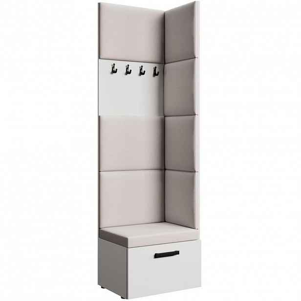 Beautysofa PŘEDSÍŇOVÁ sestava Margaret V 81/203/43 s čalouněnými panely, bílá
