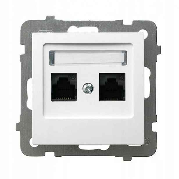 Počítačová zásuvka dvojitá RJ45 kat.5e MMC bílá GPK-2G/K/m/00
